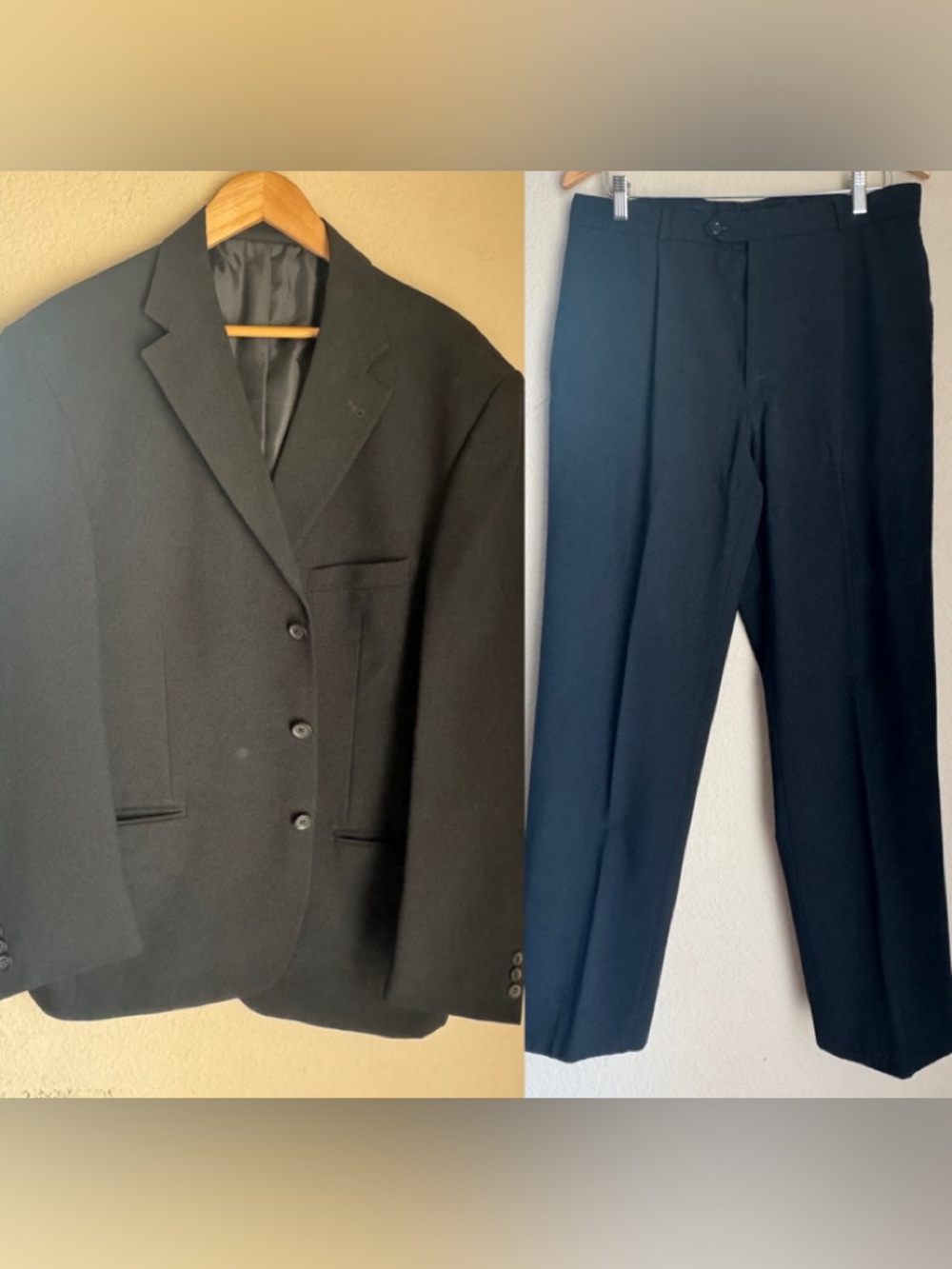 George Men's Black Suit Jacket and Pants - Classic Black Blazer Set